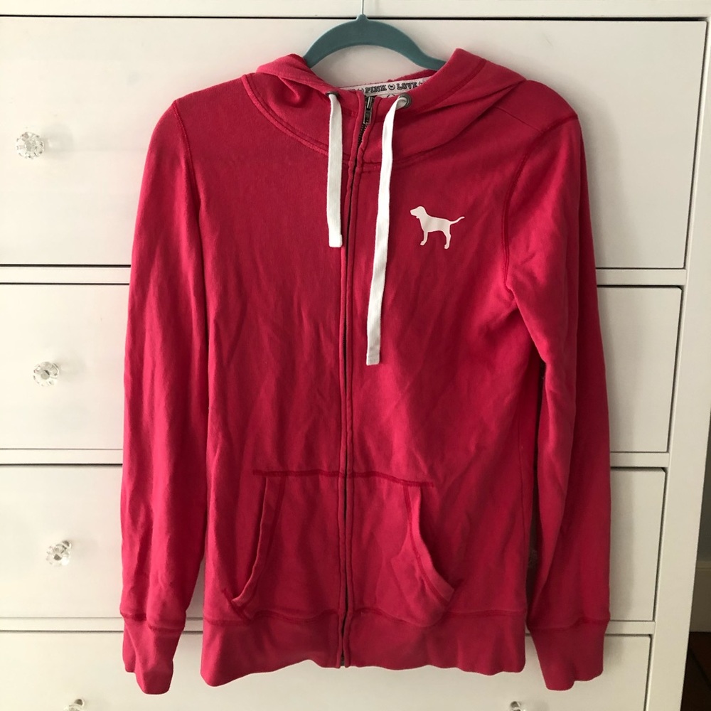 PINK zip up hoodie sweatshirt